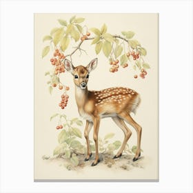 Storybook Animal Watercolour Deer 2 Canvas Print