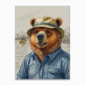 Fishing Bear Canvas Print