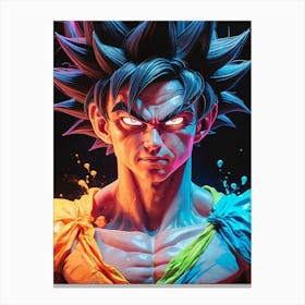 Goku Dragon Ball Z Neon Iridescent (29) Canvas Print
