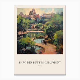 Parc Des Buttes Chaumont Paris France 3 Vintage Cezanne Inspired Poster Canvas Print