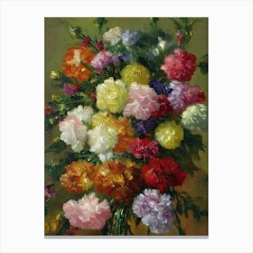 Carnations Painting 4 Flower Canvas Print