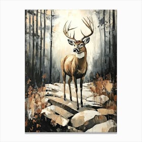 A Buck In The Woods 1 Canvas Print