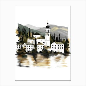 Village On The Lake Canvas Print