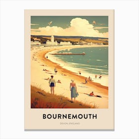 Devon Vintage Travel Poster Bournemouth 2 Canvas Print
