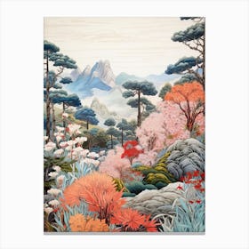 Ritsurin Garden In Kagawa, Ukiyo E Drawing 1 Canvas Print