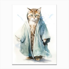 Norwegian Forest Cat As A Jedi 3 Canvas Print