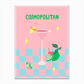 Cocktail collection - Cosmopolitan Art Print Canvas Print