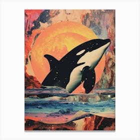 Orca Whale Space Photographic Collage 1 Canvas Print
