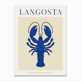 Langosta - Blue Canvas Print