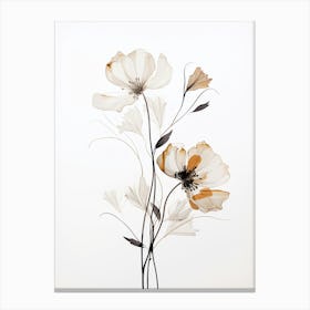 Contemporary Floral Line Drawing Print Canvas Print