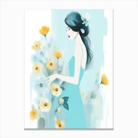 Girl With Flowers 2 Canvas Print