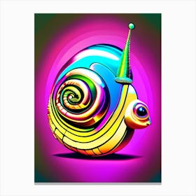 Snail With Discoball On Its Back  Pop Art Canvas Print