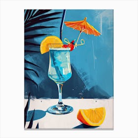 Blue Lagoon Tropical Cocktail Canvas Print