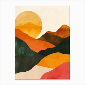 Sunset In The Hills, Minimalism Canvas Print