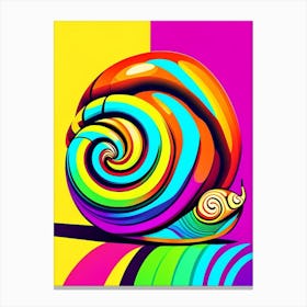 Snail With Colourful Background Pop Art Canvas Print