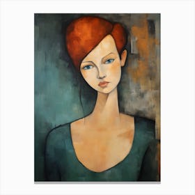 Contemporary art of woman's portrait 1 Canvas Print