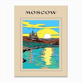 Minimal Design Style Of Moscow, Russia 1 Poster Canvas Print