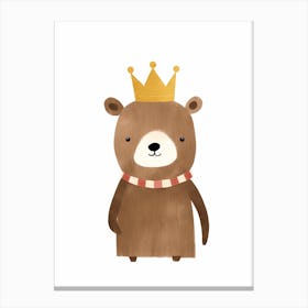 Little Brown Bear 6 Wearing A Crown Canvas Print