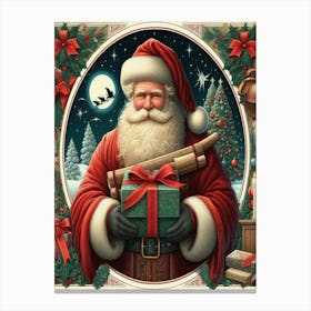 Santa Claus Style William Morris Canvas Print