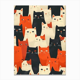 Perfectly Repeatable Artwork With Cute Cat Faces 34 Canvas Print