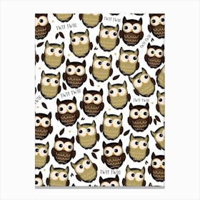 Owls Cute pattern Canvas Print