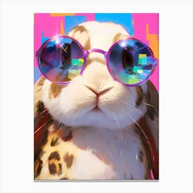 Rabbit With Sunglasses Canvas Print