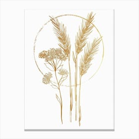 Wheat And Flowers Canvas Print