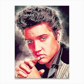 Elvis Presley Epic Smoke Canvas Print