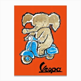 Vintage Vespa Elephant Canvas Print