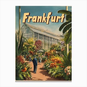 Aihrgdesign A Retro Travel Poster For Frankfurt Featuring The 4dc29345 Bb32 447e 956b Fdb5905a7fcb 0 Canvas Print