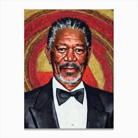 Morgan Freeman Illustration Movies Canvas Print