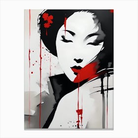 Traditional Japanese Art Style Geisha Girl 26 Canvas Print