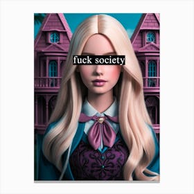 f**k society blond girl Canvas Print