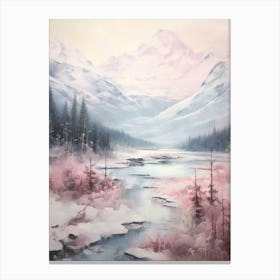 Dreamy Winter Painting Vanoise National Park France 4 Canvas Print
