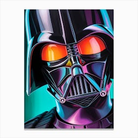 Darth Vader Star Wars Neon Iridescent (27) Canvas Print