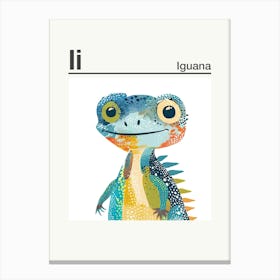 Animals Alphabet Iguana 1 Canvas Print
