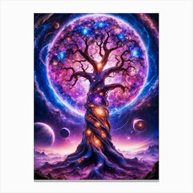 Neon Fantasy Tree Canvas Print