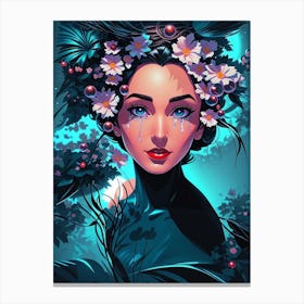 Girl In The Forest Canvas Print