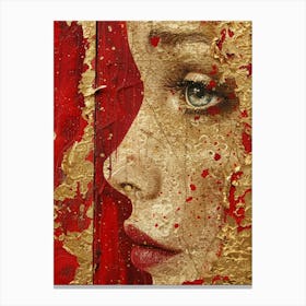 Gold And Red 8 Canvas Print