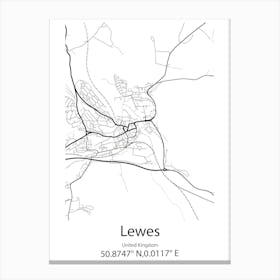 Lewes,United Kingdom Minimalist Map Lienzo