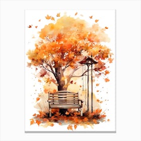 Cute Autumn Fall Scene 7 Canvas Print