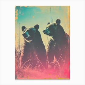 Polaroid Style Bear 3 Canvas Print