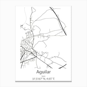 Aguilar,Spain Minimalist Map Canvas Print