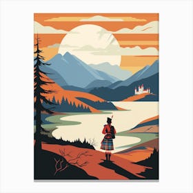 Scotland 2 Travel Illustration Canvas Print