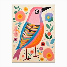 Pink Scandi Lark 3 Canvas Print