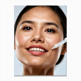 Asian Woman applying hyaluronic acid Canvas Print