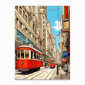 Istikal Avenue Pixel Art 2 Canvas Print