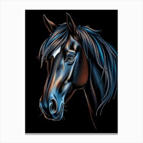 Brown Horse Head - Dark portrait Toile