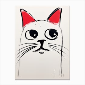 Cat With Red Ears Canvas Print