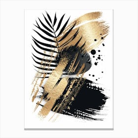 Gold And Black Abstract Painting 64 Canvas Print